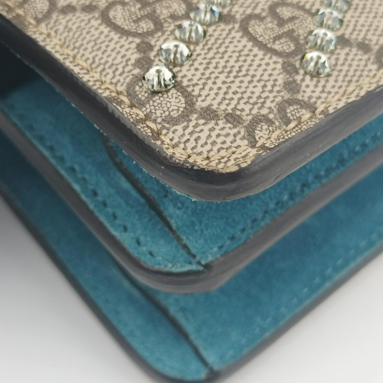 Pre-owned Gucci Dionysus Beige×Blue×Multicolour PVC coated canvas × suede 403348 shoulderbag | stylenewstar