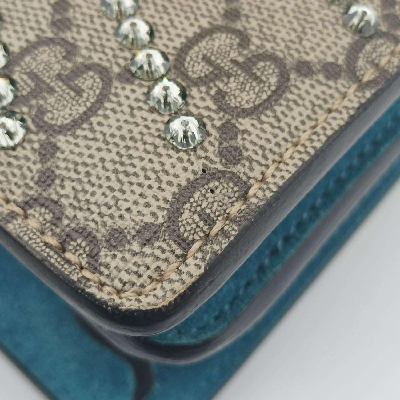 Pre-owned Gucci Dionysus Beige×Blue×Multicolour PVC coated canvas × suede 403348 shoulderbag | stylenewstar