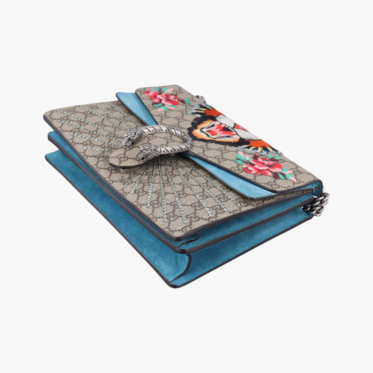 Pre-owned Gucci Dionysus Beige×Blue×Multicolour PVC coated canvas × suede 403348 shoulderbag | stylenewstar