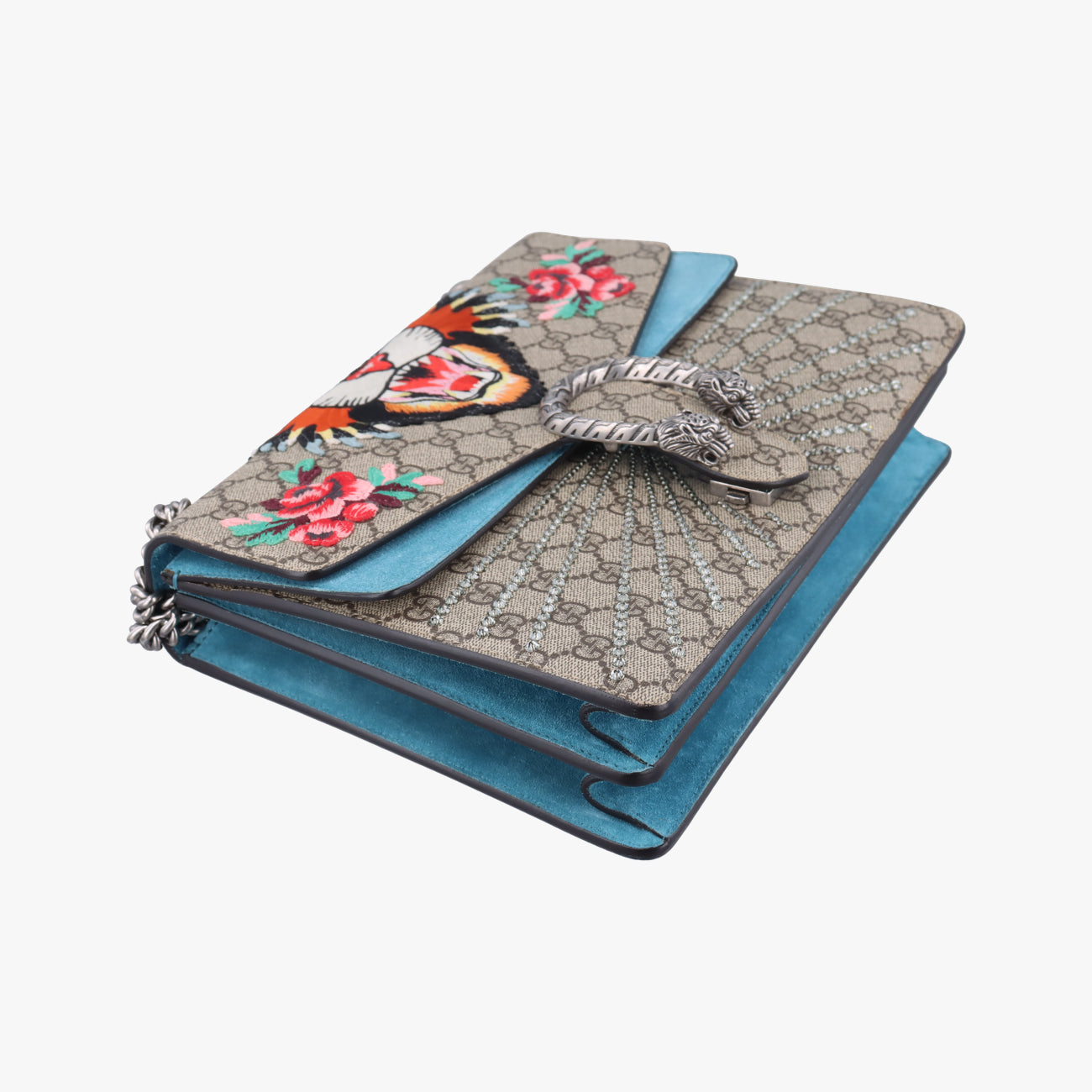 Pre-owned Gucci Dionysus Beige×Blue×Multicolour PVC coated canvas × suede 403348 shoulderbag | stylenewstar