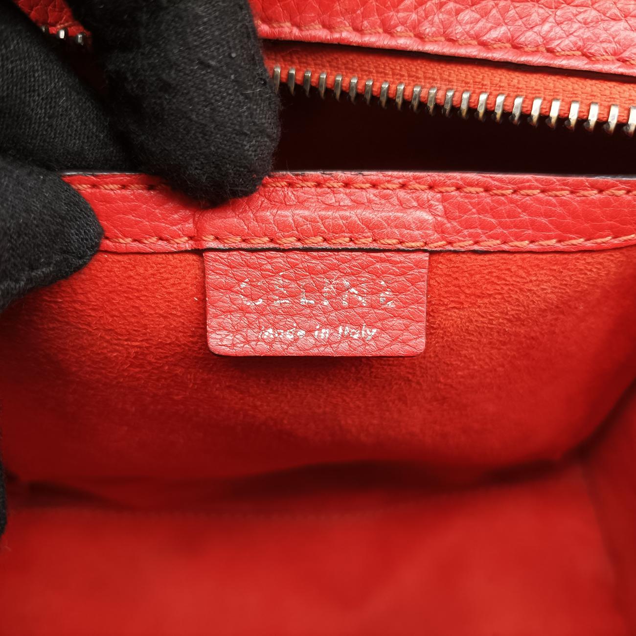 Pre-owned Celine luggage nano shopper Orange leather  shoulderbag | stylenewstar