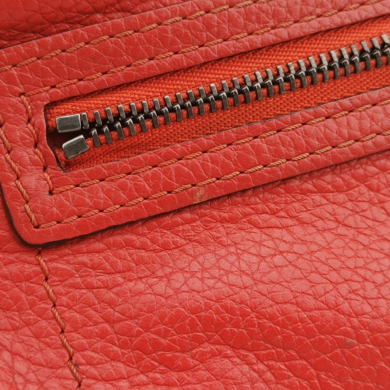 Pre-owned Celine luggage nano shopper Orange leather  shoulderbag | stylenewstar