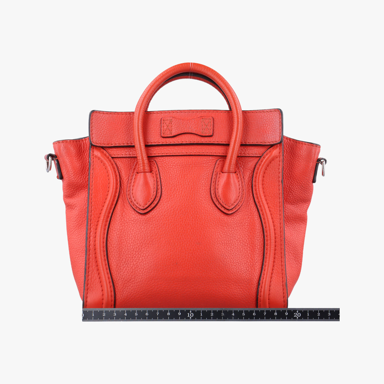Pre-owned Celine luggage nano shopper Orange leather  shoulderbag | stylenewstar