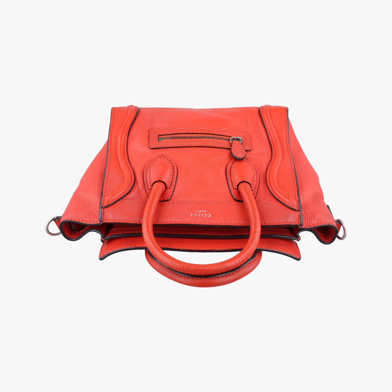 Pre-owned Celine luggage nano shopper Orange leather  shoulderbag | stylenewstar