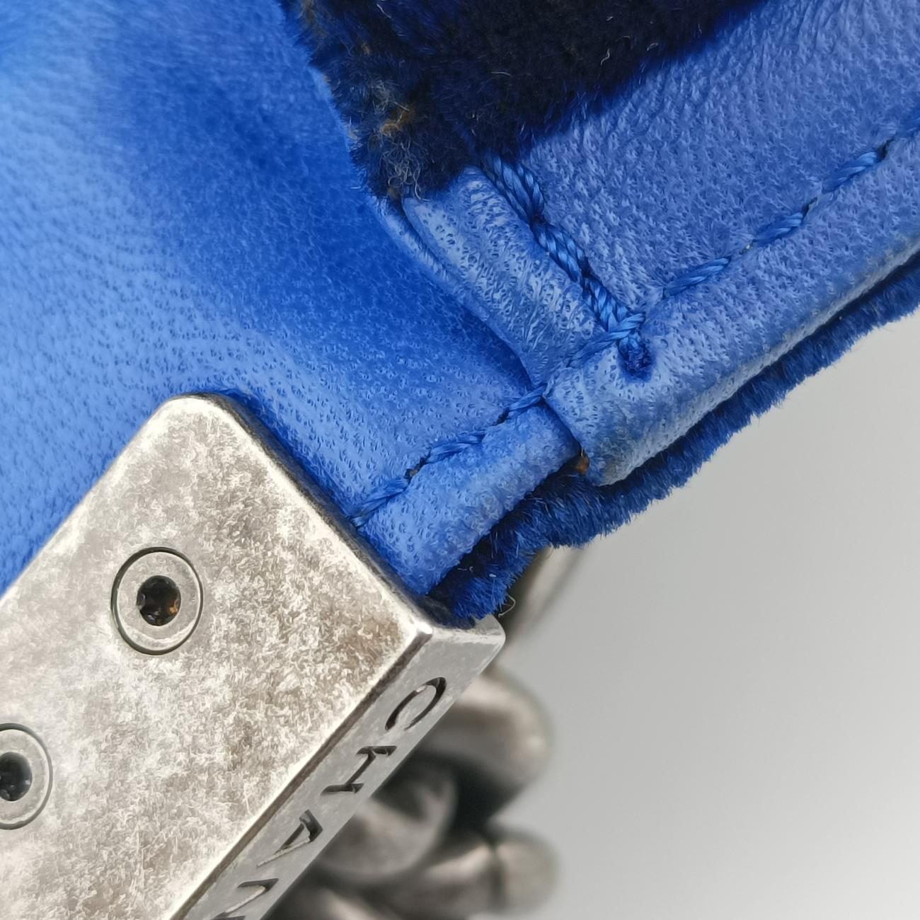 Pre-owned Chanel BOY CHANEL Blue velour A67416 shoulderbag | stylenewstar