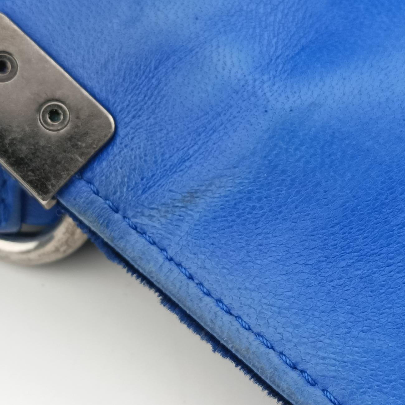 Pre-owned Chanel BOY CHANEL Blue velour A67416 shoulderbag | stylenewstar