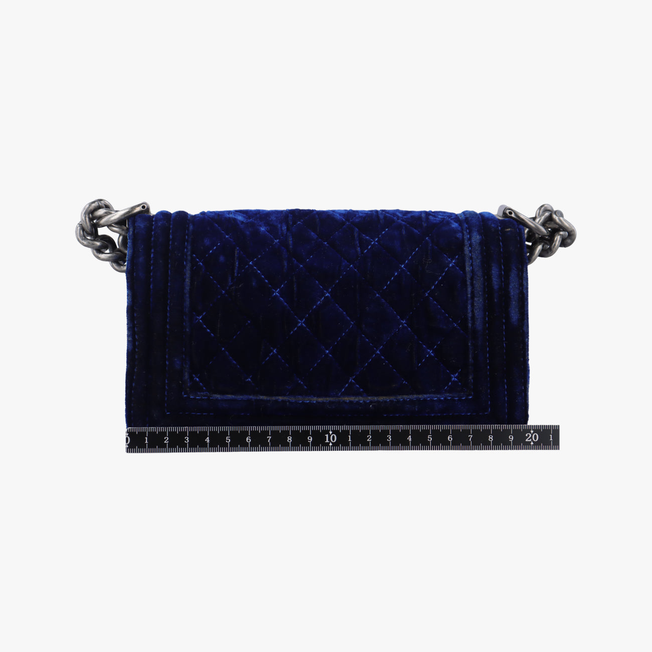 Pre-owned Chanel BOY CHANEL Blue velour A67416 shoulderbag | stylenewstar