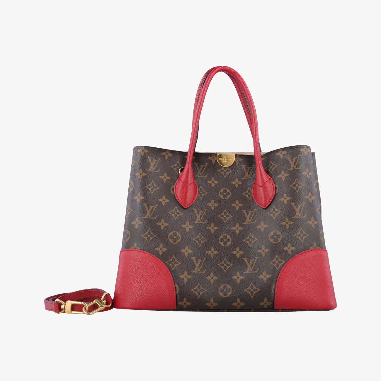 Pre-owned Louis Vuitton FLANDRIN Brown×CERISE Monogram Canvas×calf leather M41596 shoulderbag | stylenewstar