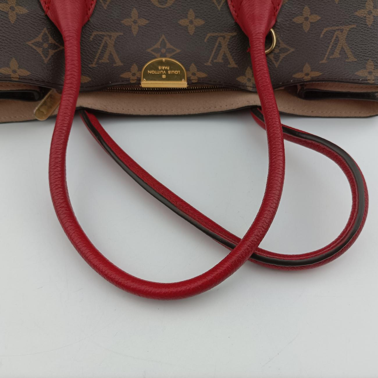 Pre-owned Louis Vuitton FLANDRIN Brown×CERISE Monogram Canvas×calf leather M41596 shoulderbag | stylenewstar