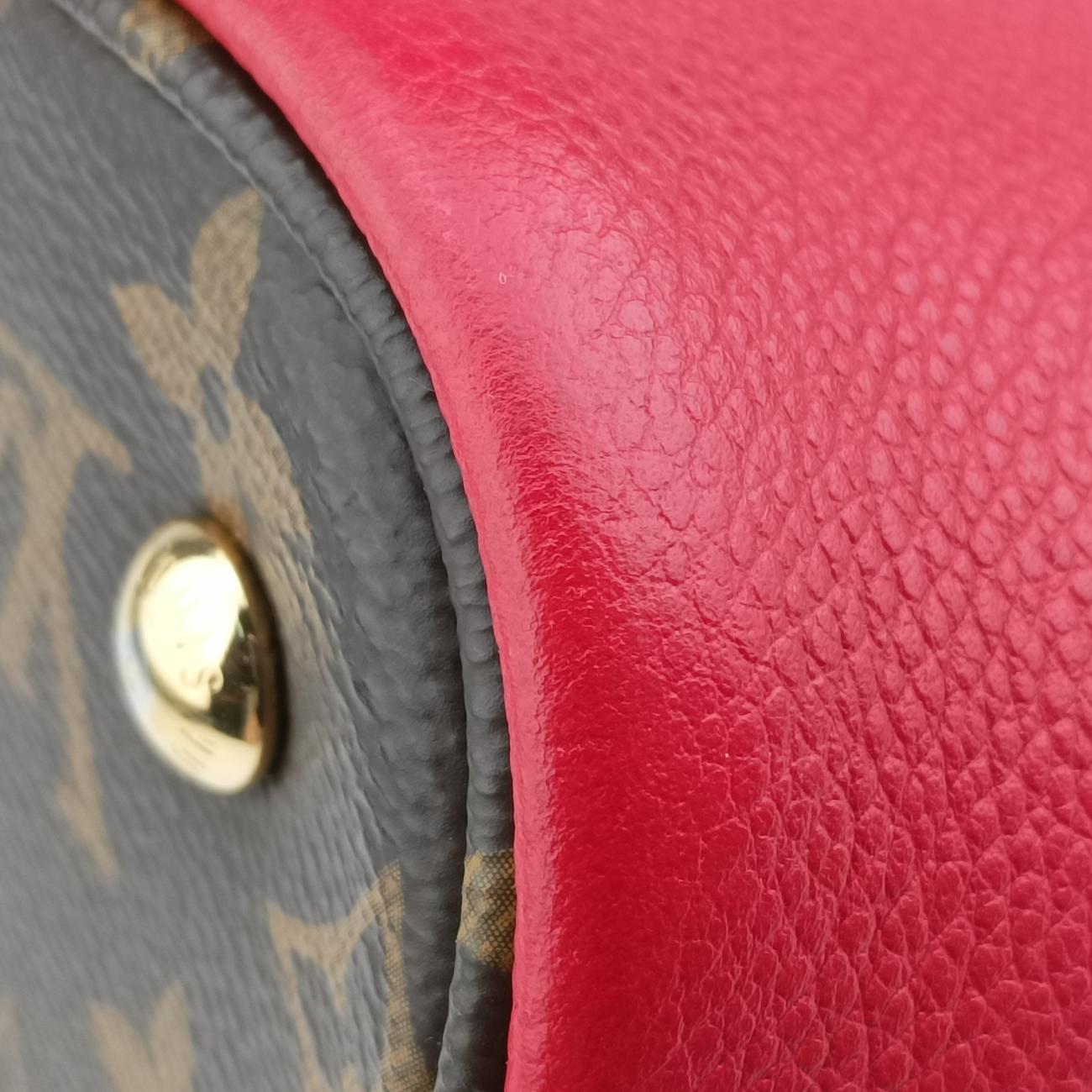 Pre-owned Louis Vuitton FLANDRIN Brown×CERISE Monogram Canvas×calf leather M41596 shoulderbag | stylenewstar