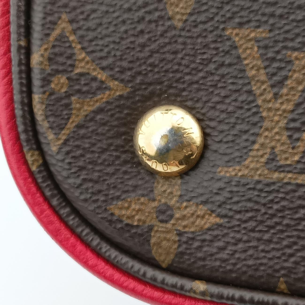 Pre-owned Louis Vuitton FLANDRIN Brown×CERISE Monogram Canvas×calf leather M41596 shoulderbag | stylenewstar