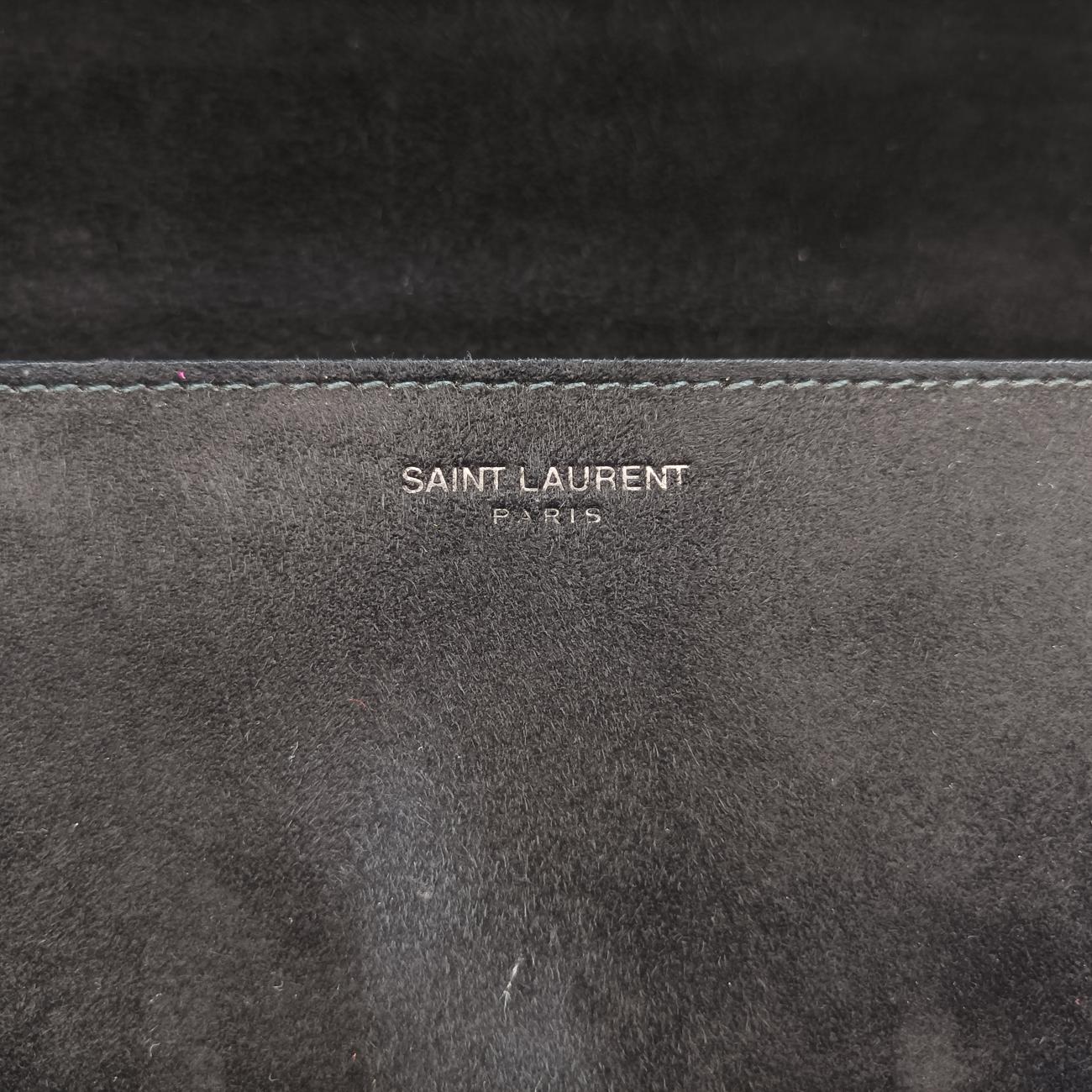 Pre-owned Yves Saint Laurent Classic Lulu Black Suede x leather 318025 shoulderbag | stylenewstar