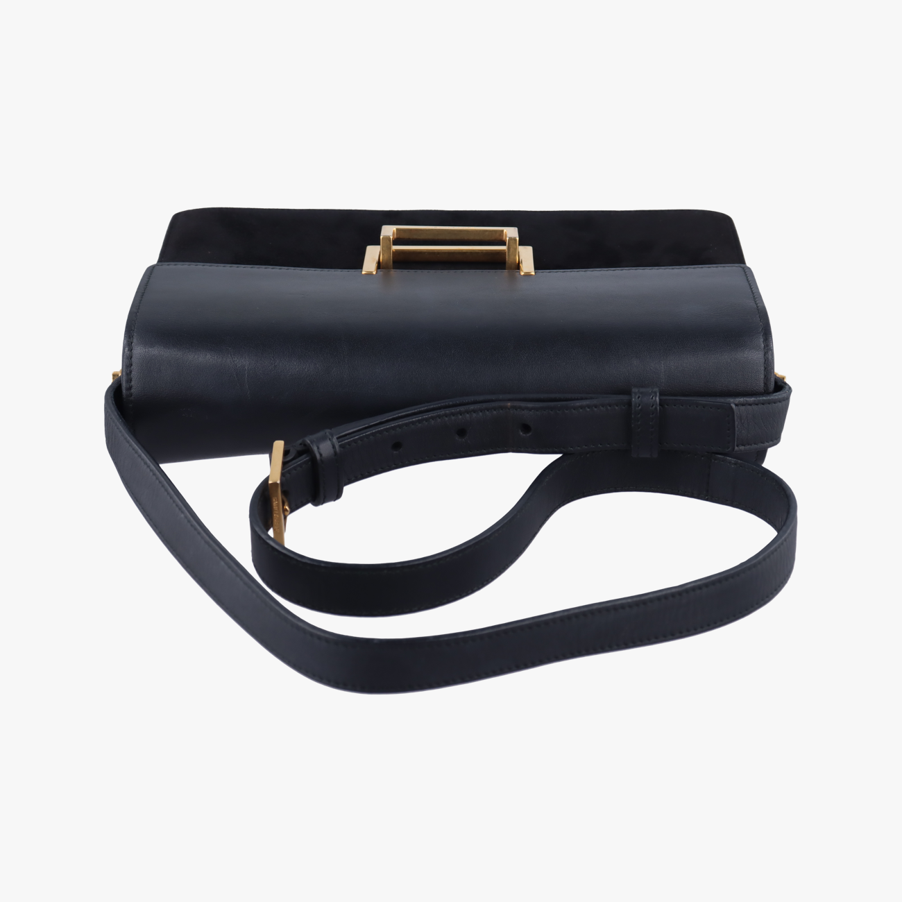 Pre-owned Yves Saint Laurent Classic Lulu Black Suede x leather 318025 shoulderbag | stylenewstar