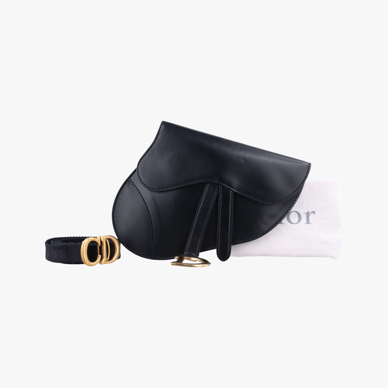 Secondhand Christian Dior saddle Black leather  bum bag/waist bag | stylenewstar