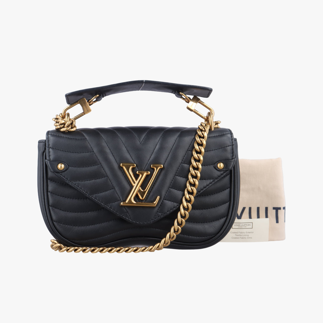 Pre-owned Louis Vuitton New Wave PM Noir Leather M51683 shoulderbag | stylenewstar