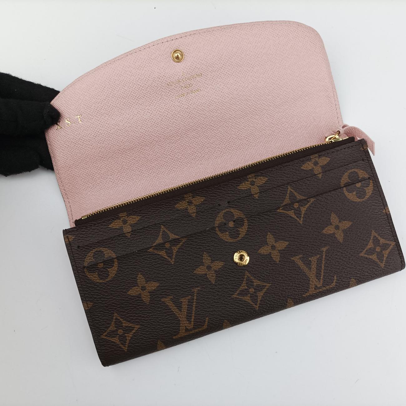 Pre-owned Louis Vuitton Portefeuille Emily Brown×Rose Ballerine Monogram Canvas M61289 others | stylenewstar