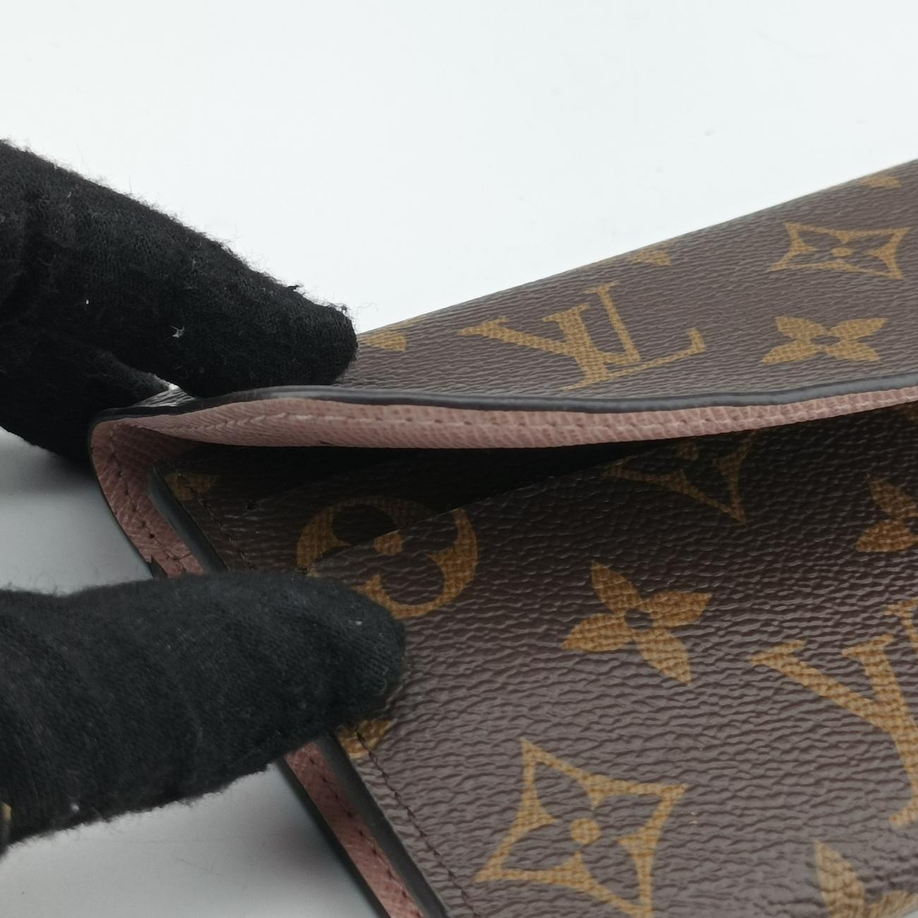Pre-owned Louis Vuitton Portefeuille Emily Brown×Rose Ballerine Monogram Canvas M61289 others | stylenewstar