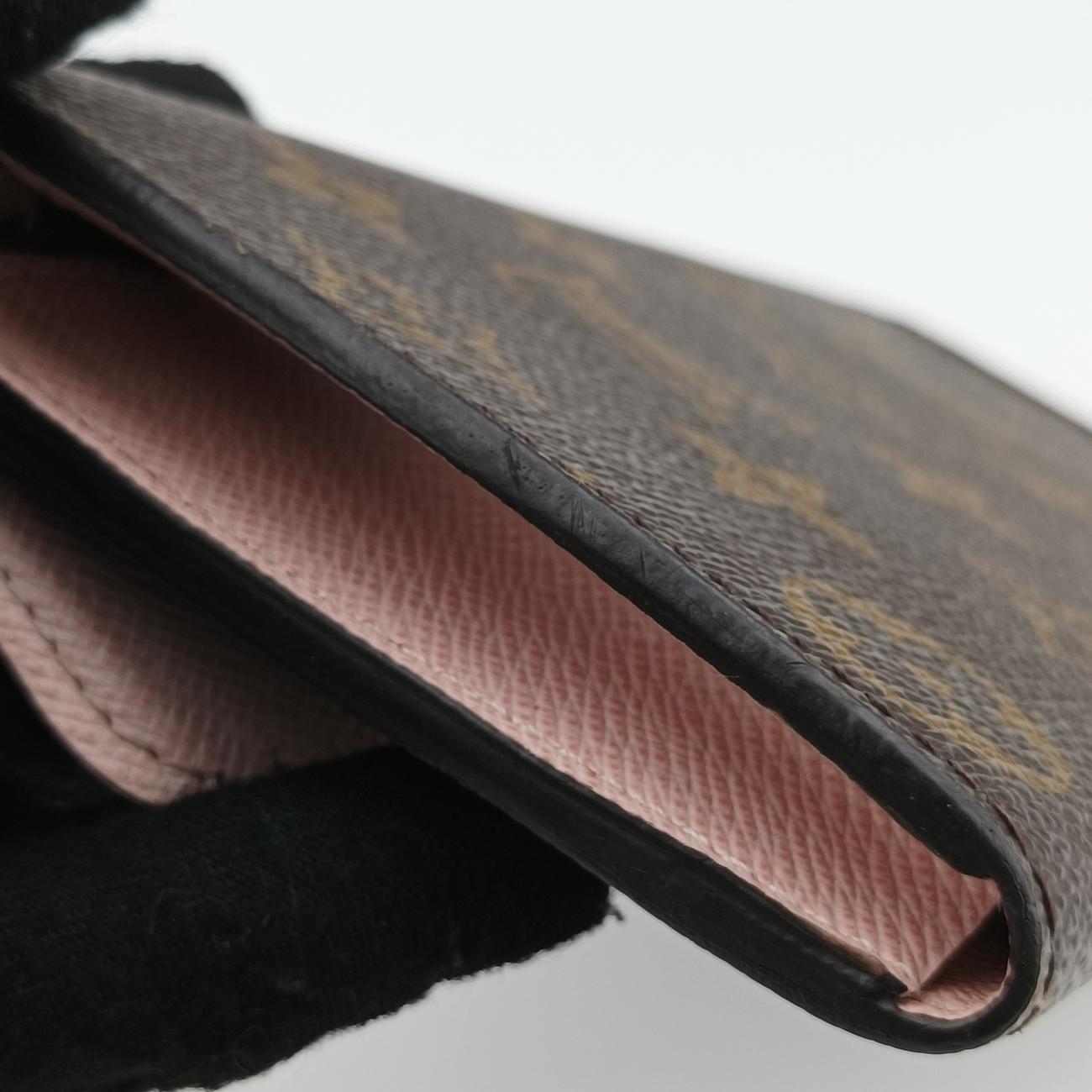 Pre-owned Louis Vuitton Portefeuille Emily Brown×Rose Ballerine Monogram Canvas M61289 others | stylenewstar