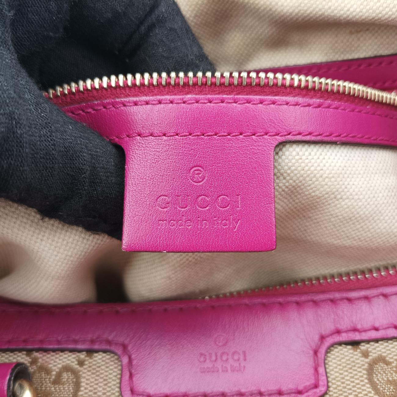 Secondhand Gucci Sherry Line Beige×Rose red canvas x leather 247205 shoulderbag | stylenewstar