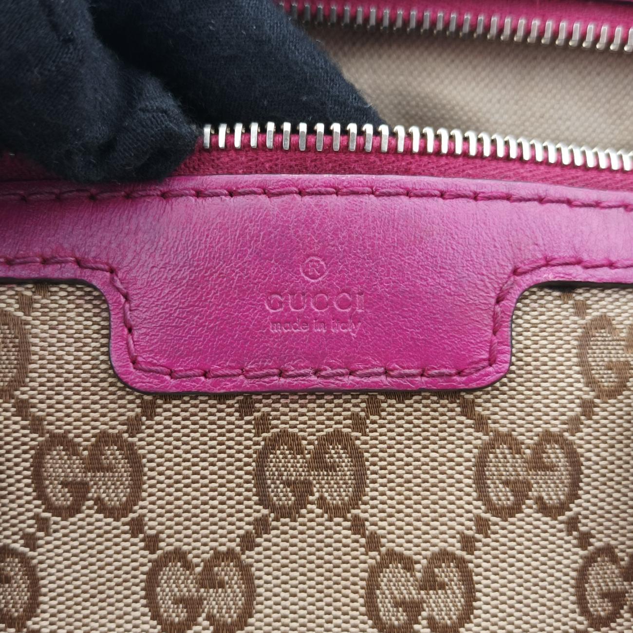 Secondhand Gucci Sherry Line Beige×Rose red canvas x leather 247205 shoulderbag | stylenewstar