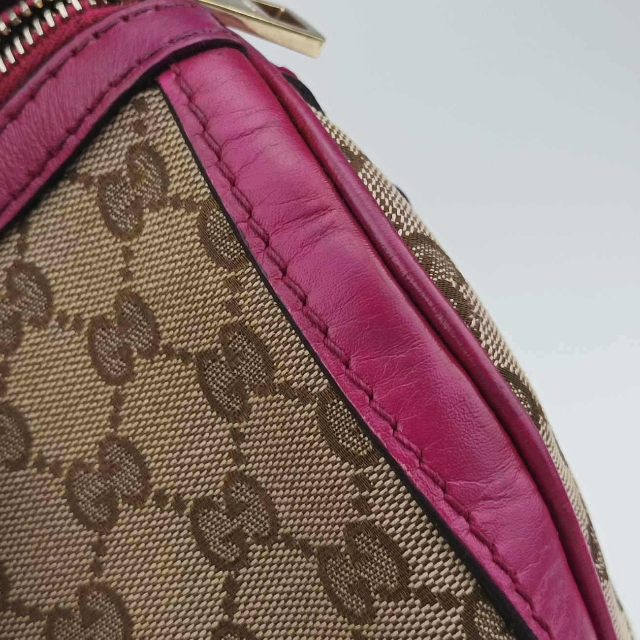 Secondhand Gucci Sherry Line Beige×Rose red canvas x leather 247205 shoulderbag | stylenewstar