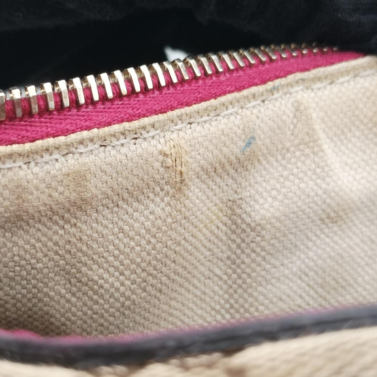 Secondhand Gucci Sherry Line Beige×Rose red canvas x leather 247205 shoulderbag | stylenewstar