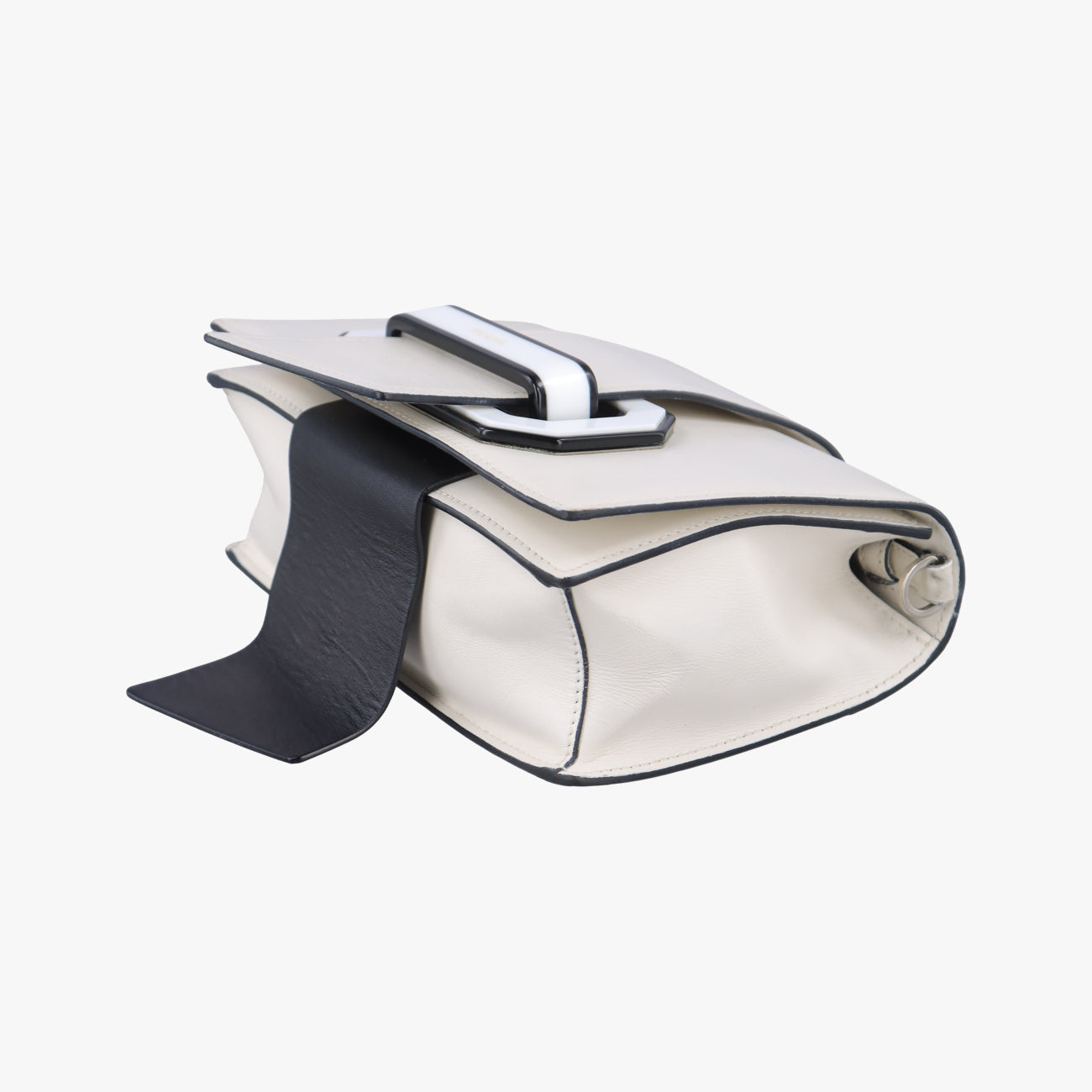 Secondhand Prada Plex ribbon White Leather 1BD067 shoulderbag | stylenewstar