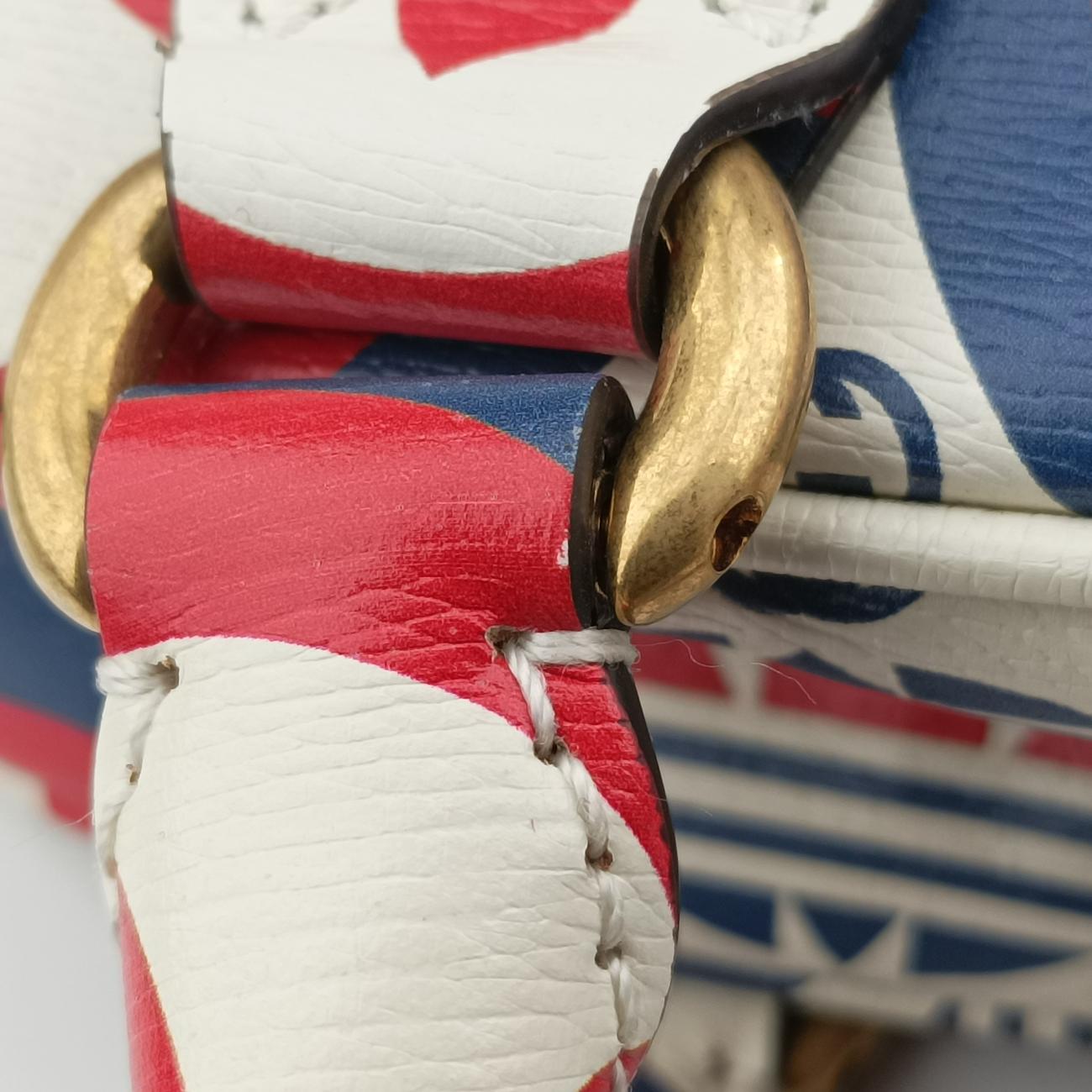 Pre-owned Gucci adidas collaboration mini duffel White x Red x Blue Leather 702397 shoulderbag | stylenewstar