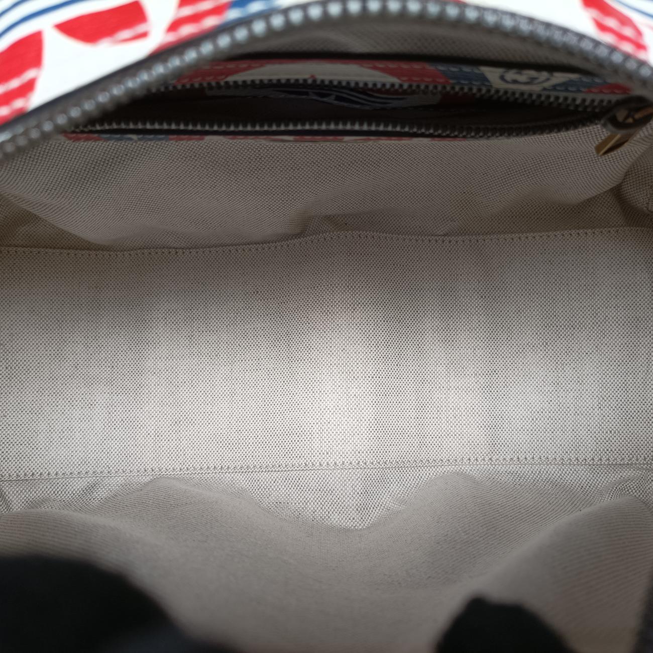 Pre-owned Gucci adidas collaboration mini duffel White x Red x Blue Leather 702397 shoulderbag | stylenewstar