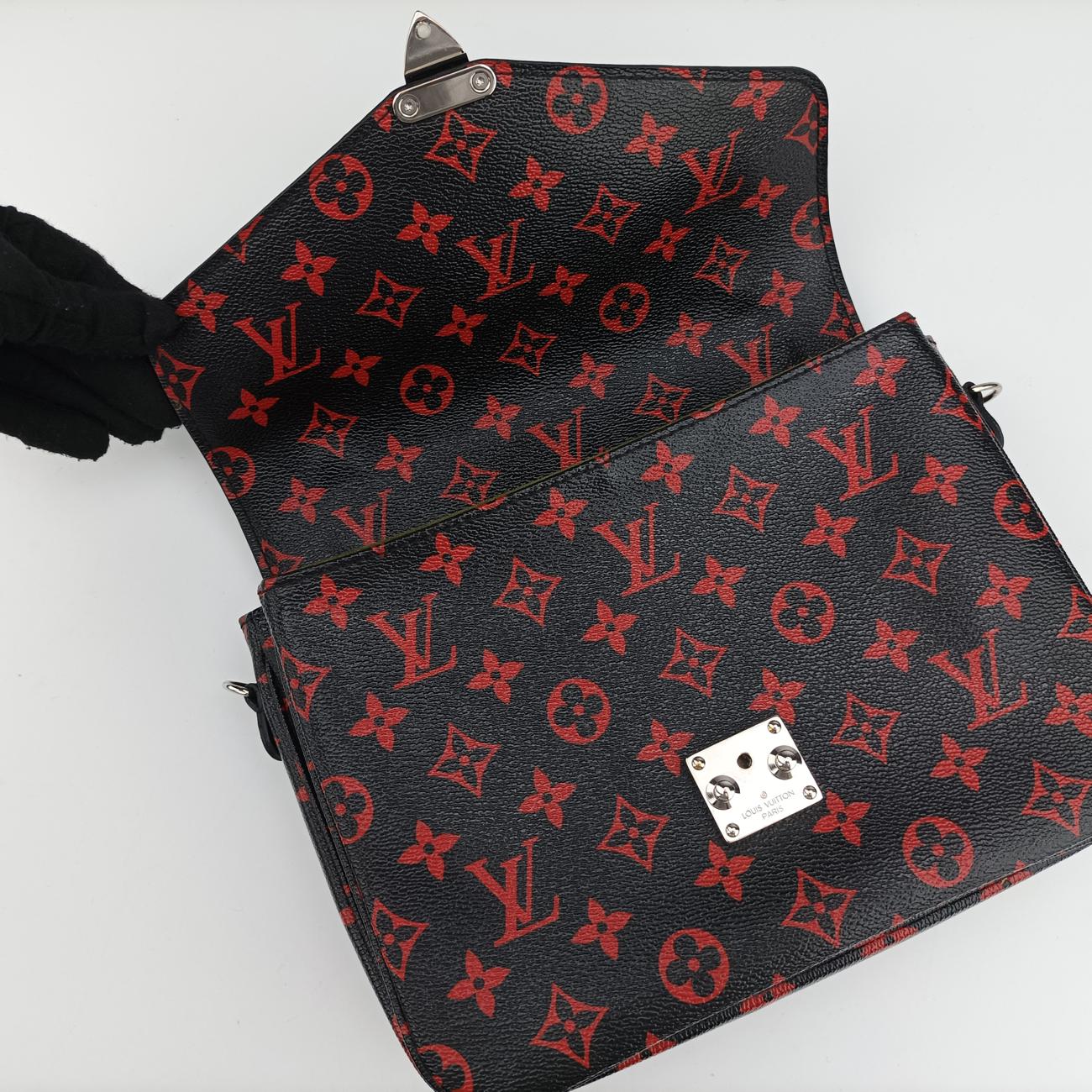 Vintage Louis Vuitton Pochette Metis MM Noir×ROUGE Monogram Infrarouge M41462 shoulderbag | stylenewstar