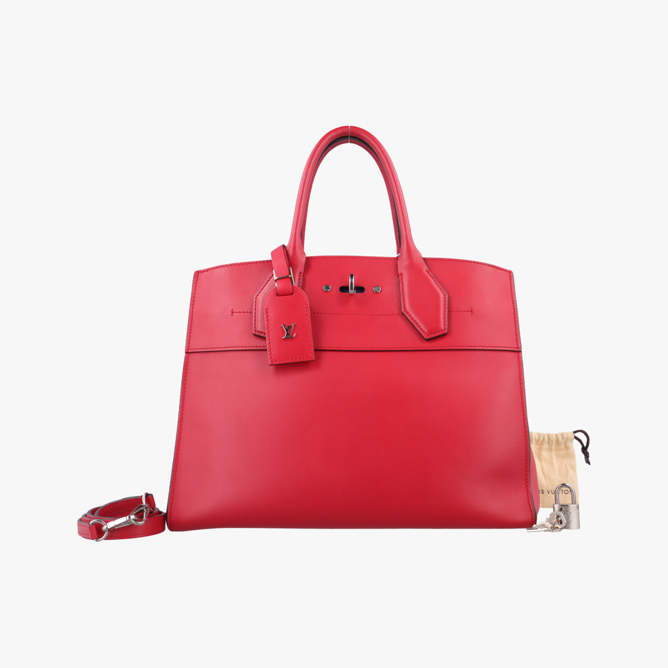 Pre-owned Louis Vuitton City Steamer MM RUBIS Leather M51027 shoulderbag | stylenewstar