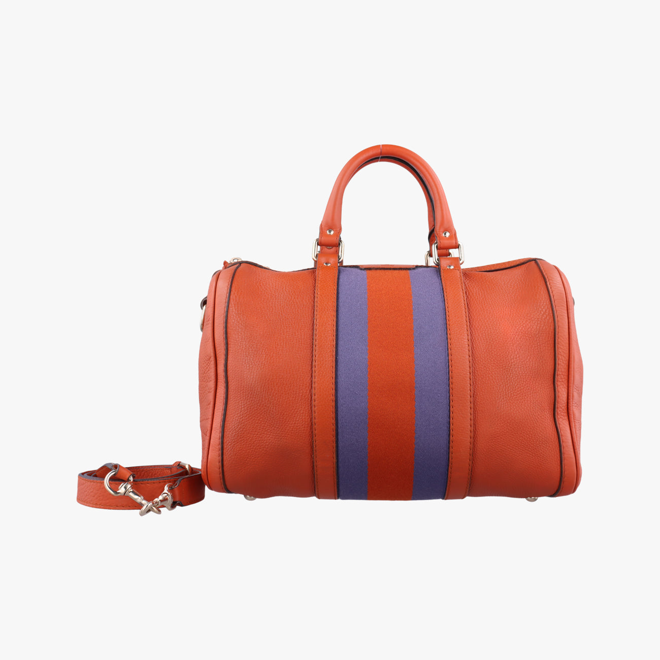 Pre-owned Gucci Sherry Line Orange x blue Leather 247205 shoulderbag | stylenewstar