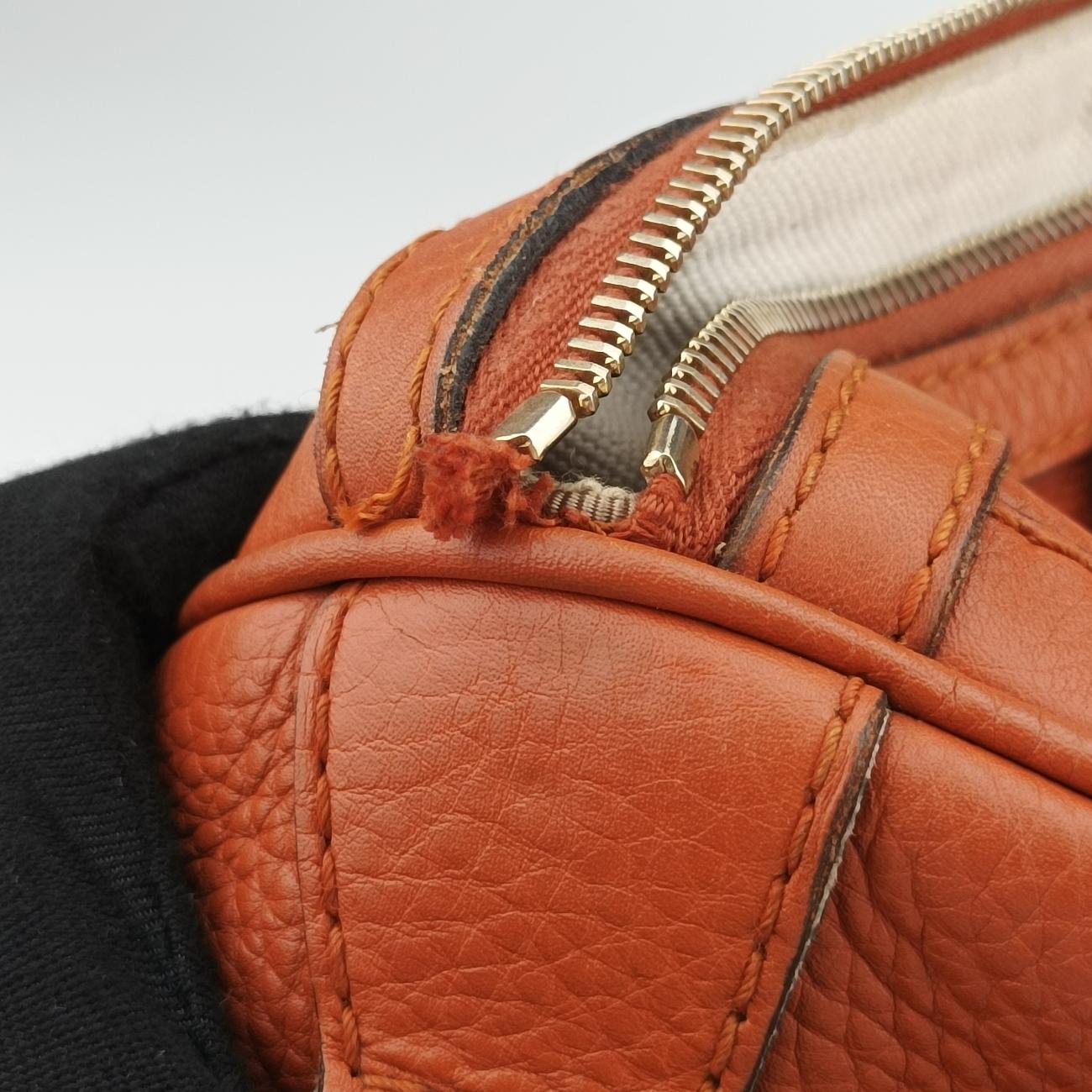 Pre-owned Gucci Sherry Line Orange x blue Leather 247205 shoulderbag | stylenewstar