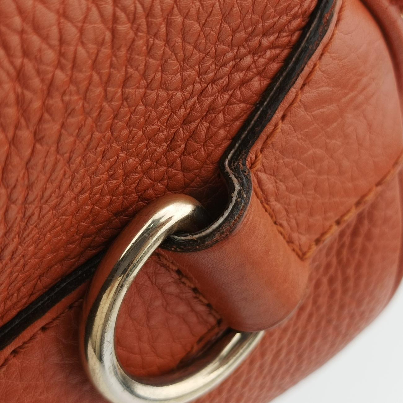 Pre-owned Gucci Sherry Line Orange x blue Leather 247205 shoulderbag | stylenewstar