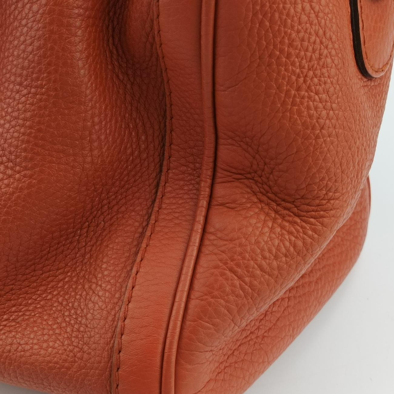 Pre-owned Gucci Sherry Line Orange x blue Leather 247205 shoulderbag | stylenewstar