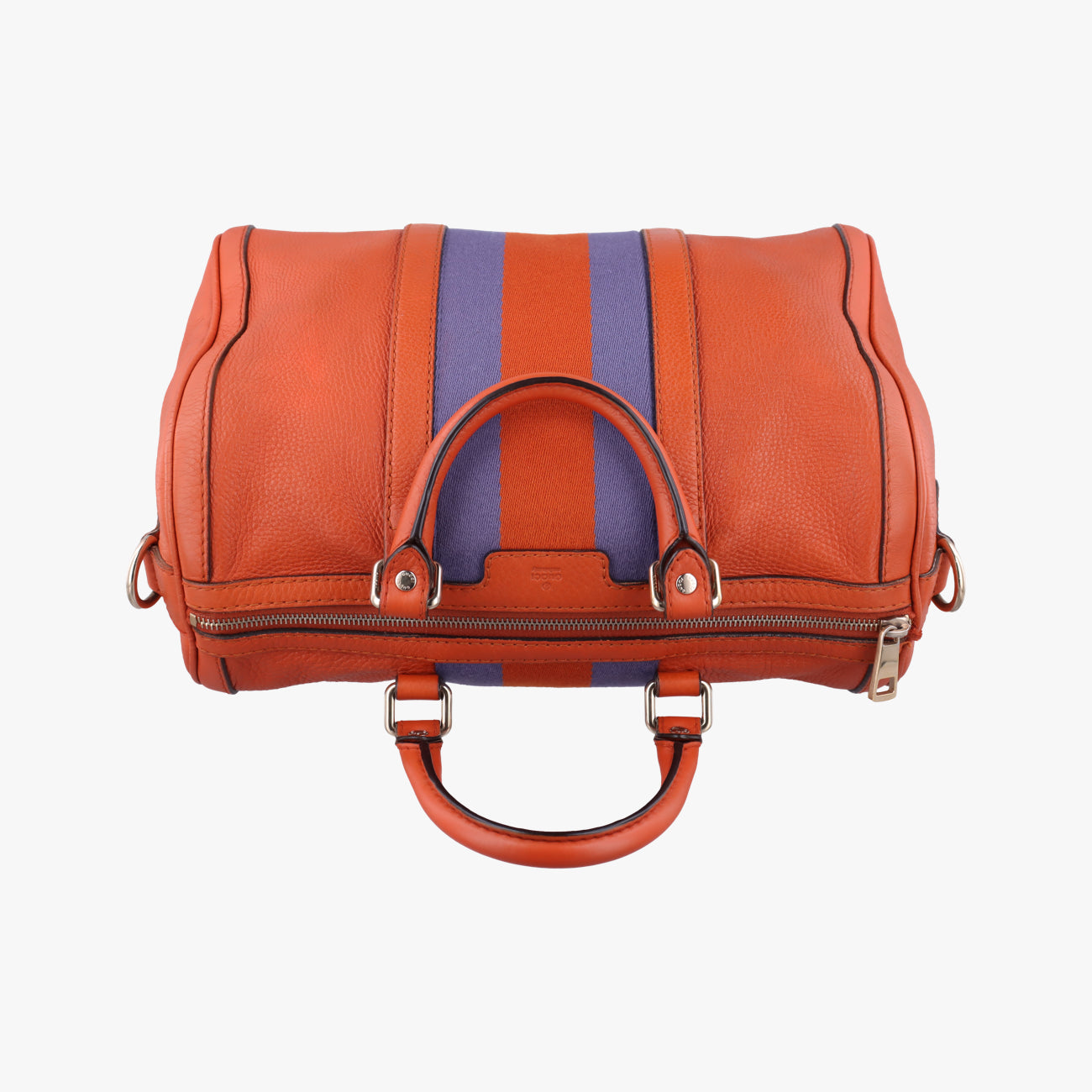 Pre-owned Gucci Sherry Line Orange x blue Leather 247205 shoulderbag | stylenewstar