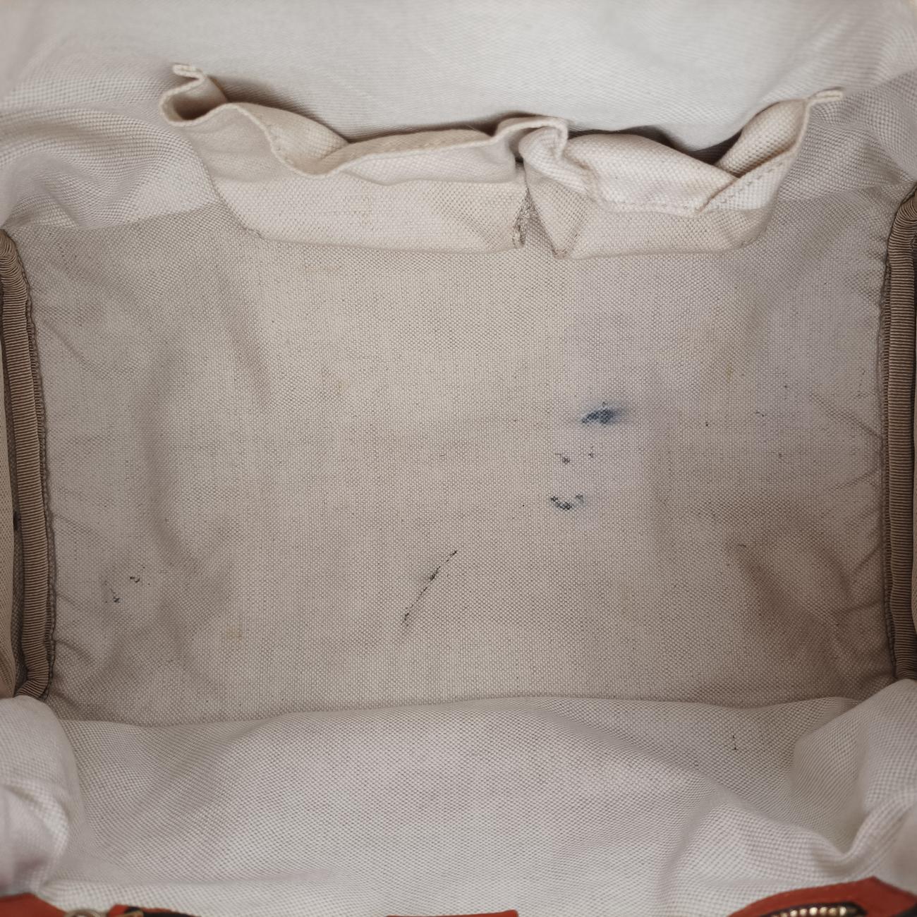 Pre-owned Gucci Sherry Line Orange x blue Leather 247205 shoulderbag | stylenewstar