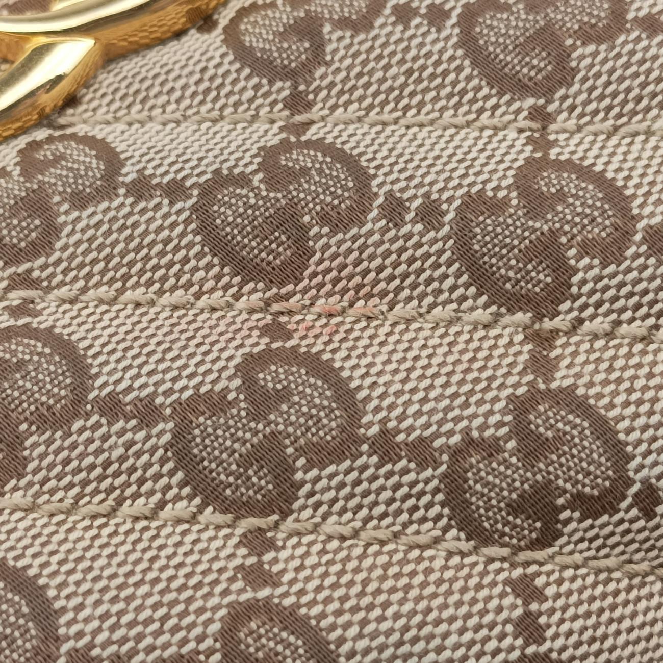 Pre-owned Gucci GG Marmont Beige×red canvas x leather 443497 shoulderbag | stylenewstar