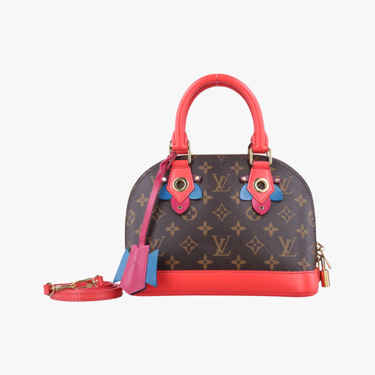 Pre-owned Louis Vuitton Alma BB brown×Flamingo Monogram Totem×calf leather M41659 shoulderbag | stylenewstar