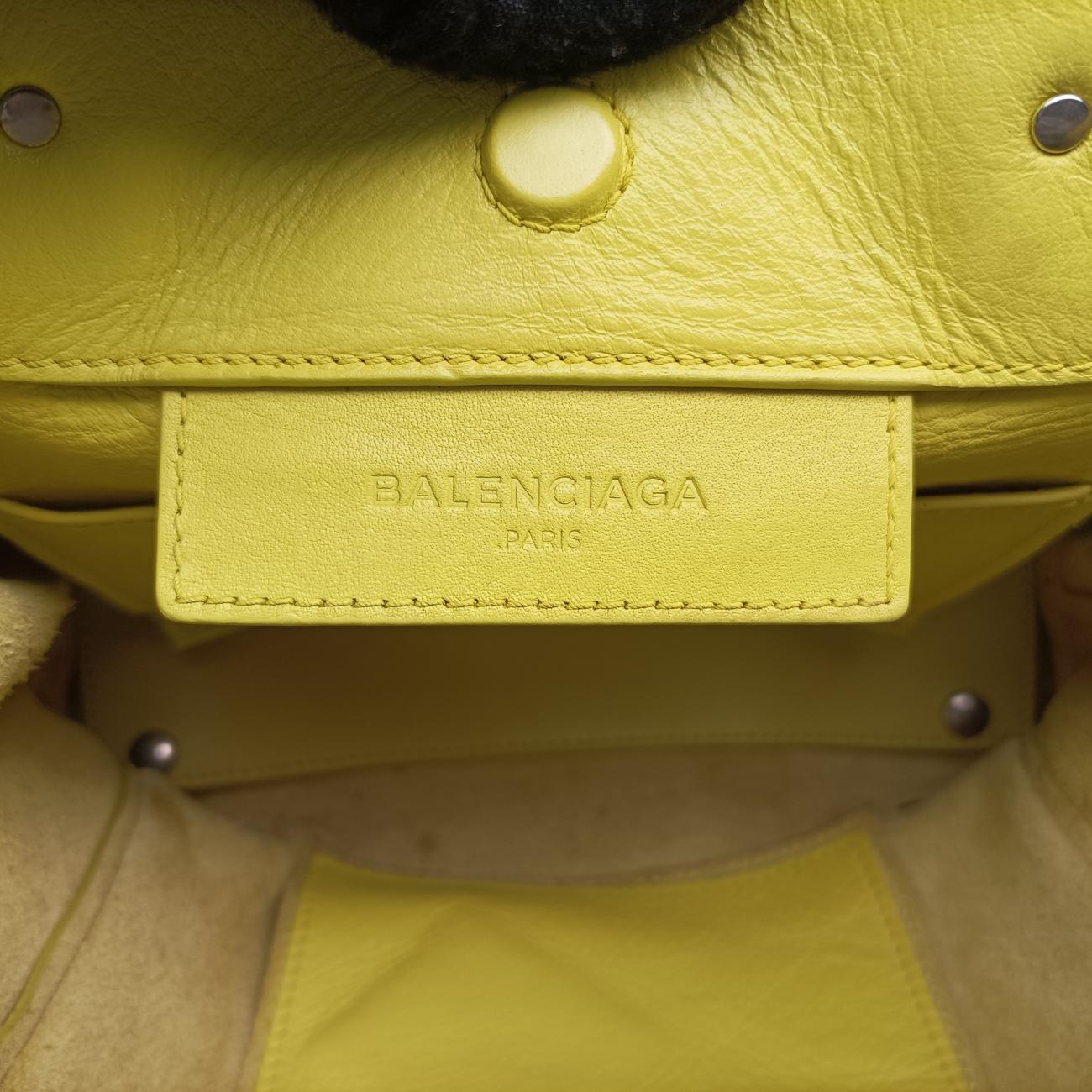 Pre-owned Balenciaga Paper A6 Zip Around Yellow Lambskin 370926 shoulderbag | stylenewstar