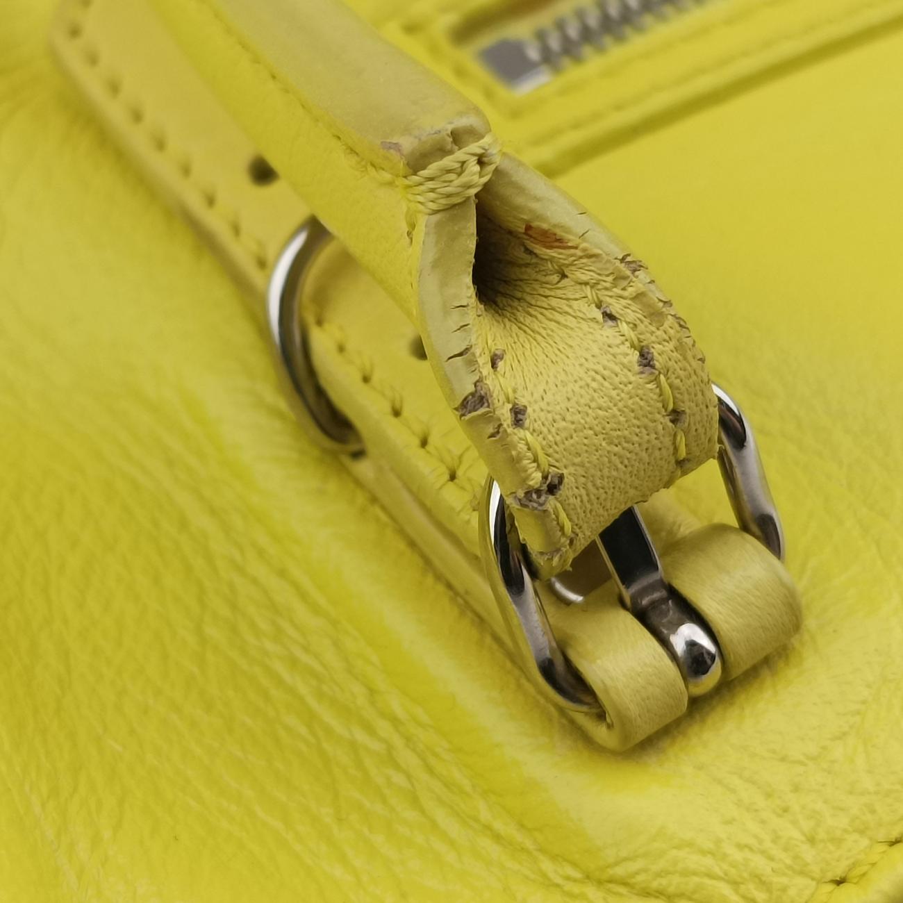 Pre-owned Balenciaga Paper A6 Zip Around Yellow Lambskin 370926 shoulderbag | stylenewstar