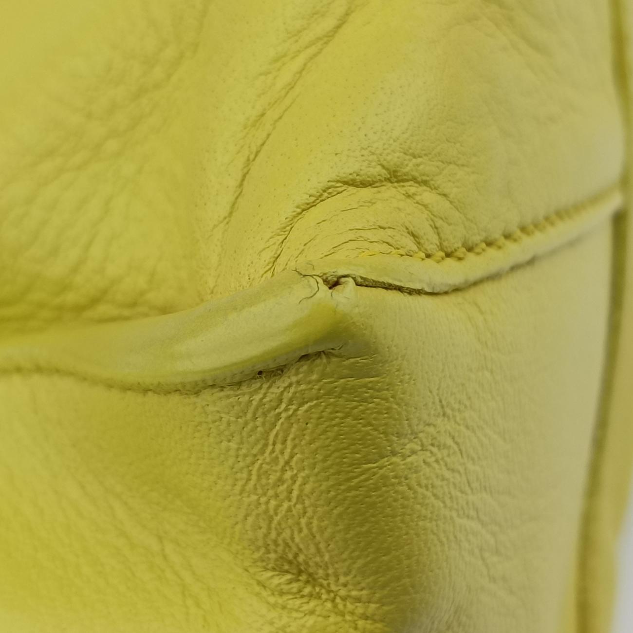 Pre-owned Balenciaga Paper A6 Zip Around Yellow Lambskin 370926 shoulderbag | stylenewstar