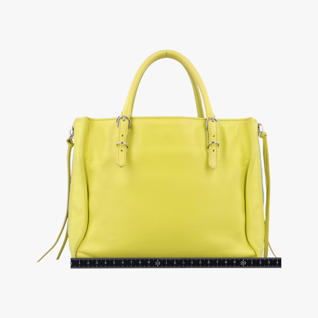 Pre-owned Balenciaga Paper A6 Zip Around Yellow Lambskin 370926 shoulderbag | stylenewstar