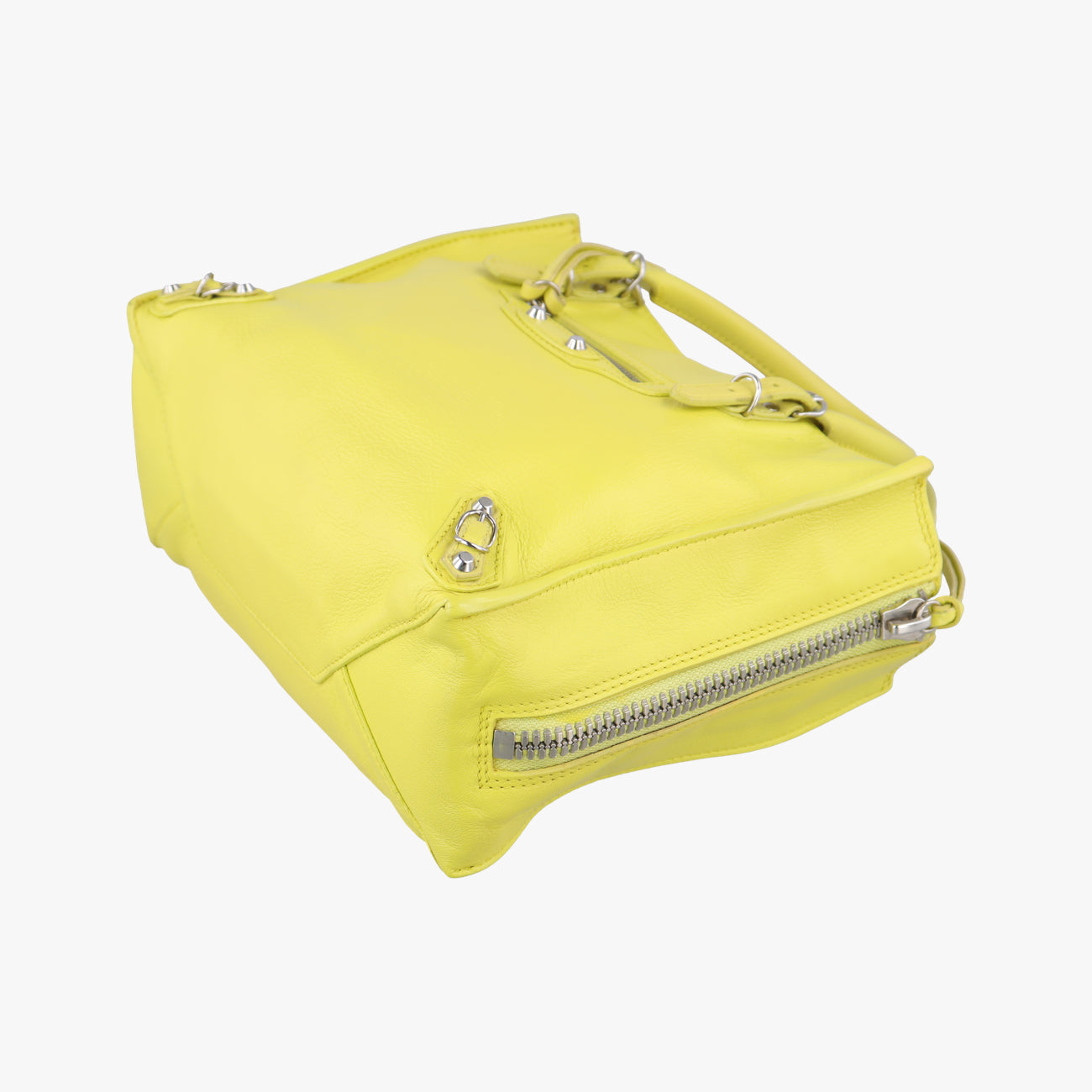 Pre-owned Balenciaga Paper A6 Zip Around Yellow Lambskin 370926 shoulderbag | stylenewstar