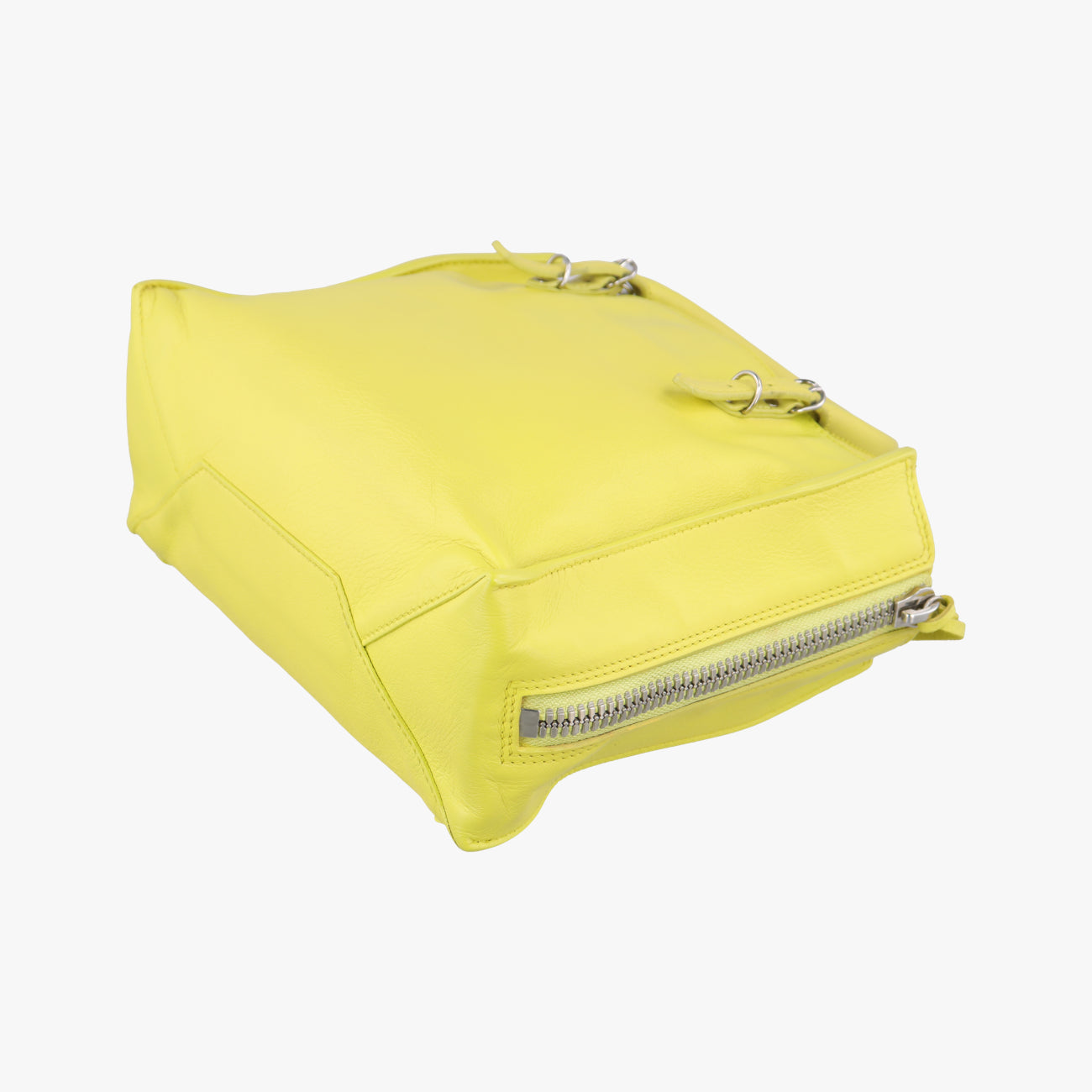 Pre-owned Balenciaga Paper A6 Zip Around Yellow Lambskin 370926 shoulderbag | stylenewstar