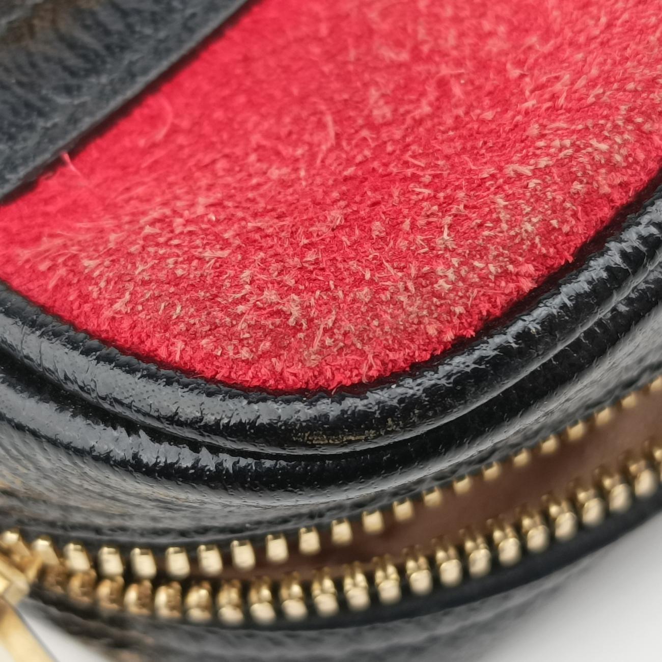 Pre-owned Gucci Ophidia Red×black Suedex leather 517076 bum bag/waist bag | stylenewstar