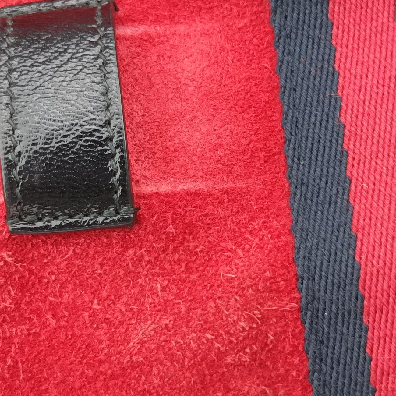 Pre-owned Gucci Ophidia Red×black Suedex leather 517076 bum bag/waist bag | stylenewstar