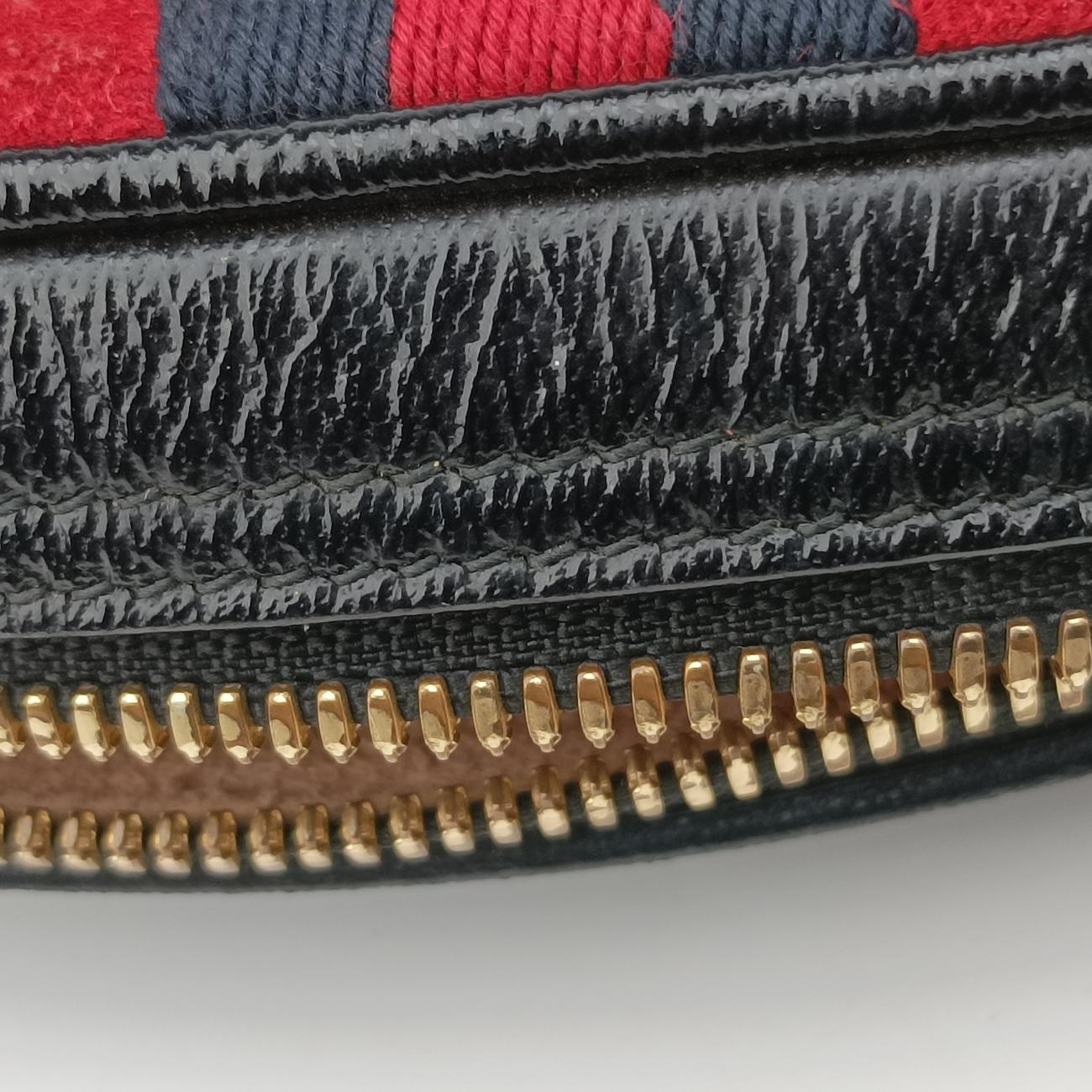 Pre-owned Gucci Ophidia Red×black Suedex leather 517076 bum bag/waist bag | stylenewstar