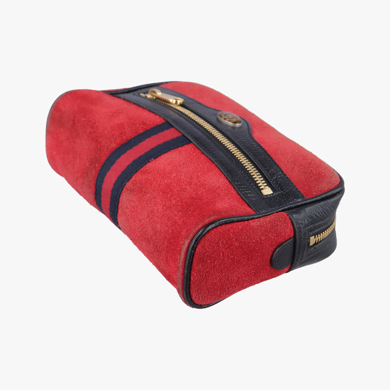 Pre-owned Gucci Ophidia Red×black Suedex leather 517076 bum bag/waist bag | stylenewstar