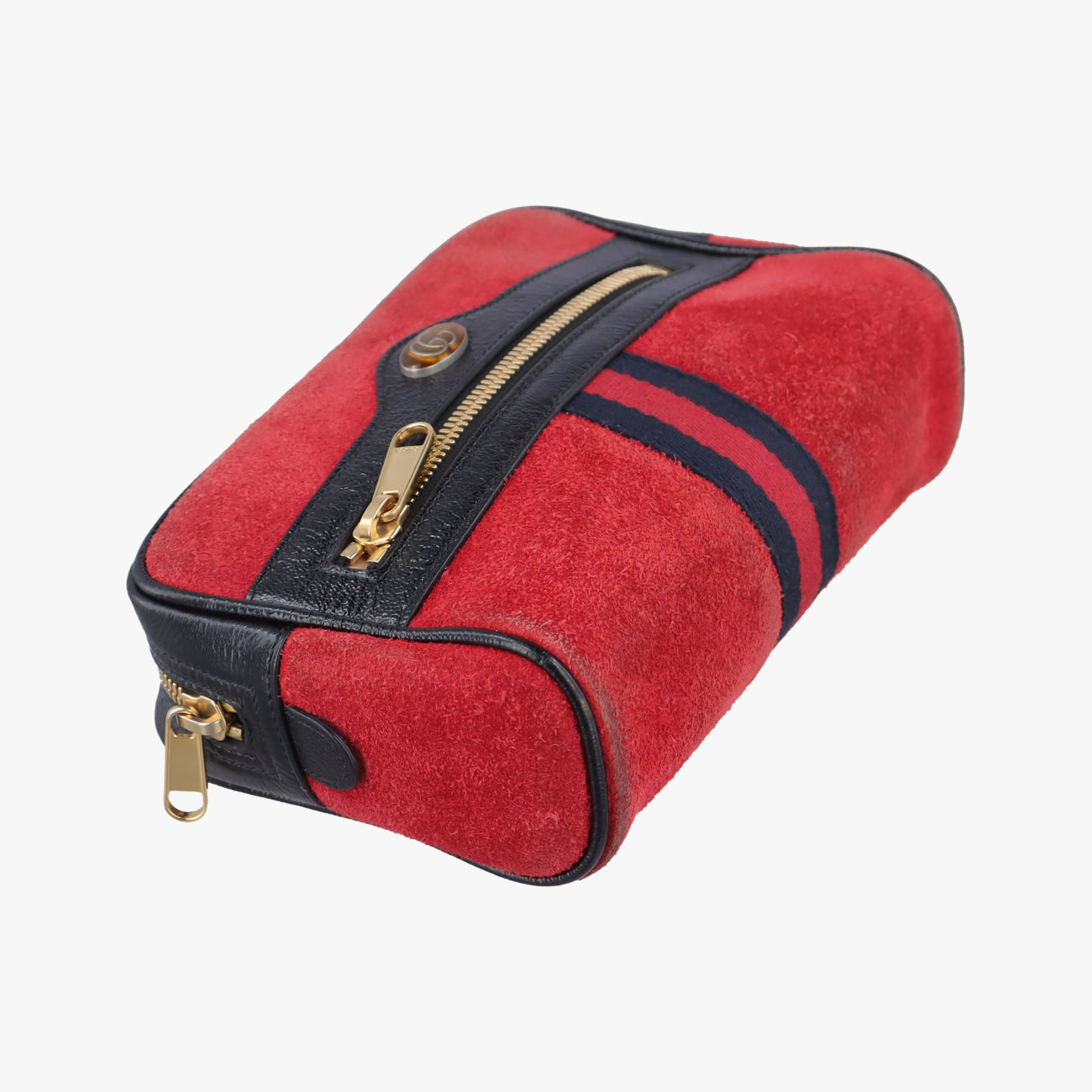 Pre-owned Gucci Ophidia Red×black Suedex leather 517076 bum bag/waist bag | stylenewstar